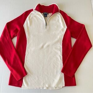 Polo Jeans Company Quarter Zip Sweater Ribbed Knit Y2K Vintage 100% Cotton